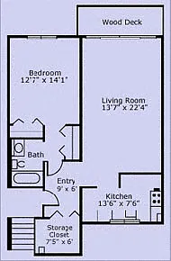 Floor plan One Bedroom One Bathroom