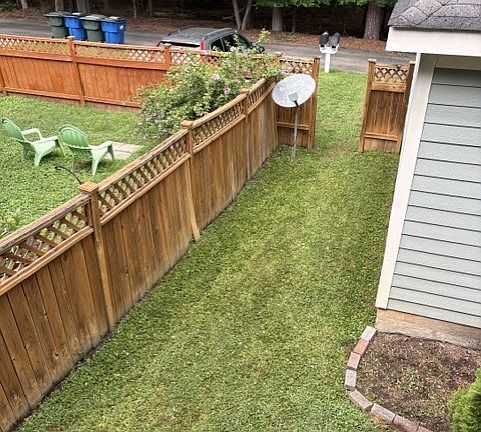 Gated backyard, side view.