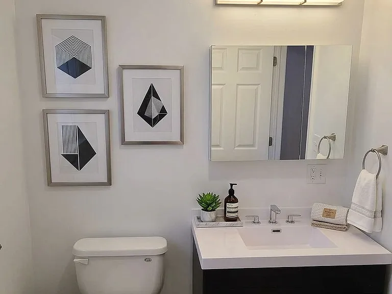 Secondary bathroom. Full bath with soaking tub and shower