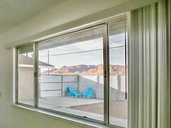 Mountain views through most windows, as well as the yard.