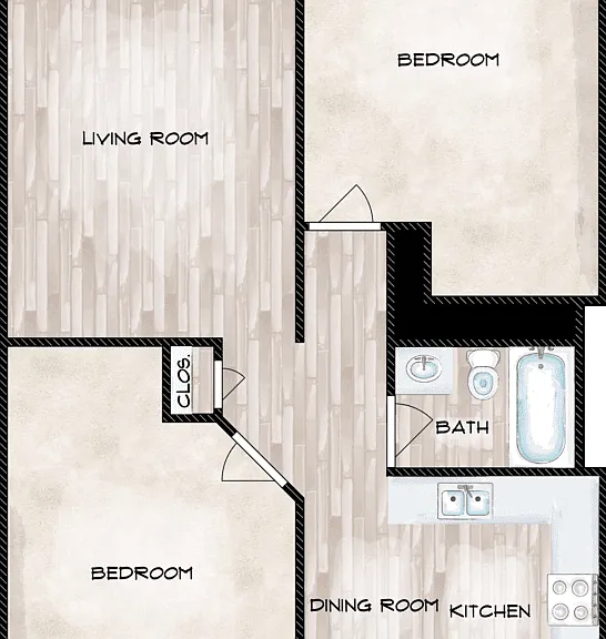 2x1 Floorplan Diagram