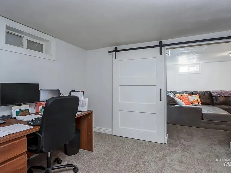 Basement office next to family room