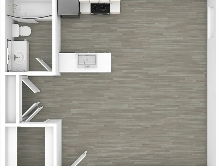 3D Unfurnished Studio Floor Plan 3D Unfurnished Studio Floor Plan