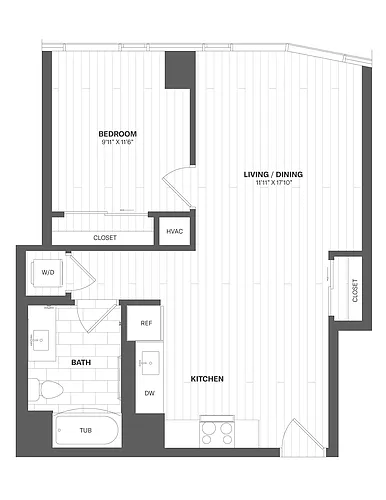 Floor plan 1 Bed/1 Bath-X05
