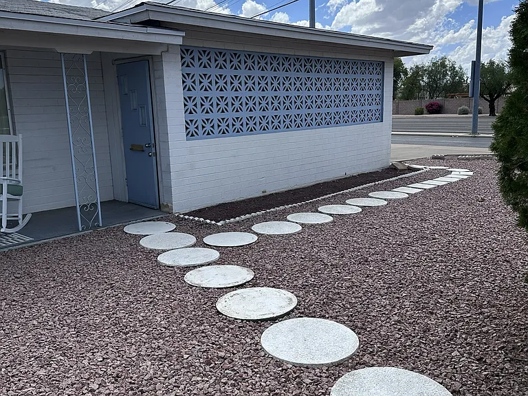 Side of outside garage wall