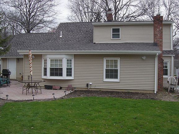 Bay window on rear of house