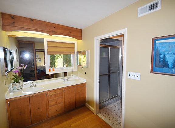 Master bathroom has a walk-in shower