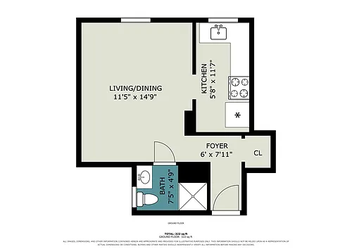 Floor plan 311 Studio