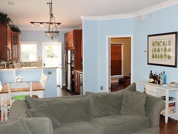 Living room and updated kitchen on first floor
