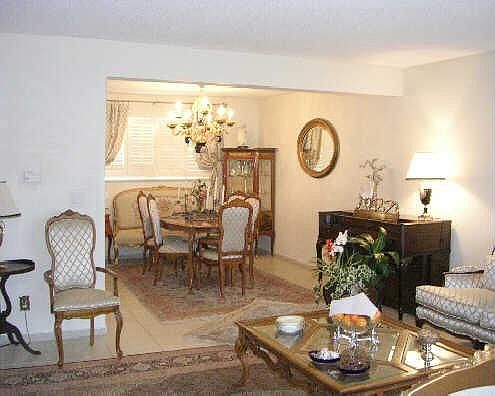 dining space with living room