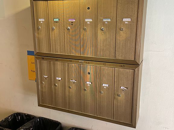 Mailboxes in lobby