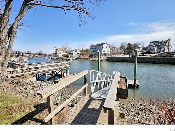 Private Water Dock on Canal Leads into Long Island Sound