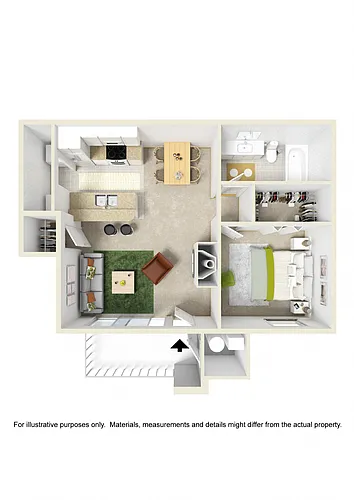 Floor plan One Bed One Bath