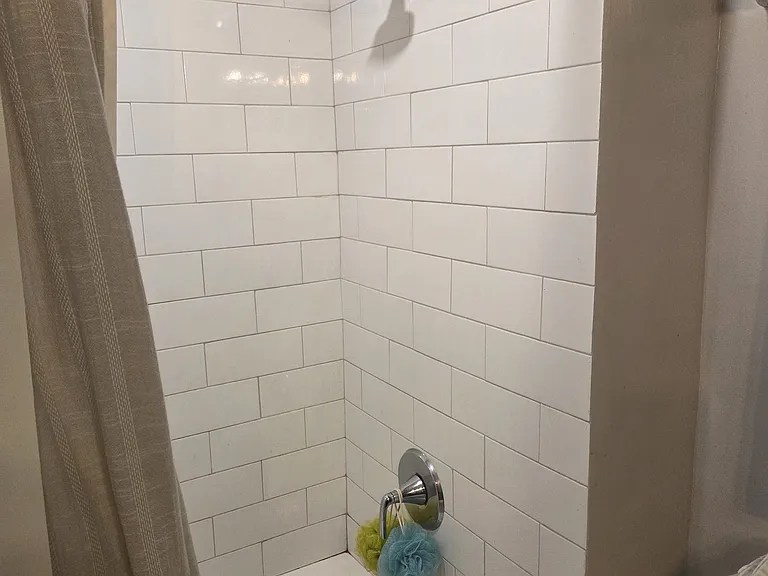 Hallway Bathroom: tub/shower combo.