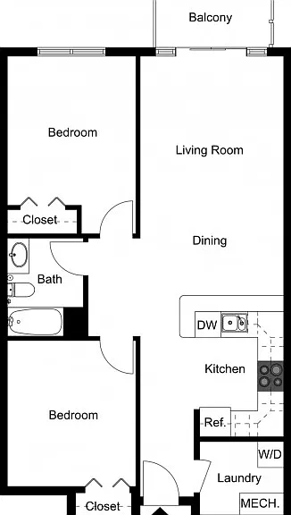 Two Bedroom, One Bath Two Bedroom, One Bath