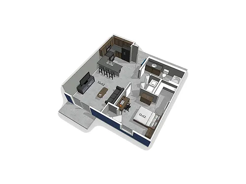 Floor plan Furnished - 1 Bedroom Deluxe