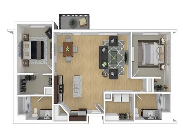 Floor plan APT | 2BED2BATH - C