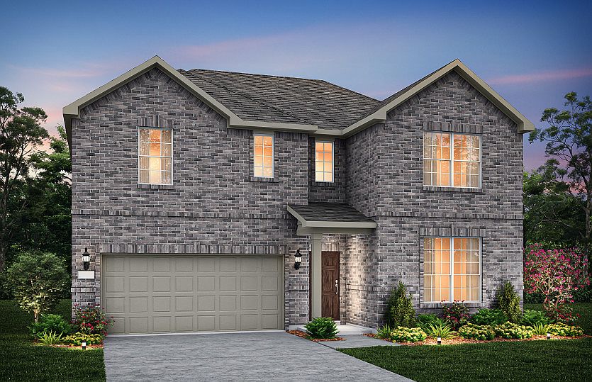 The Albany, a two-story home with 2-car garage, shown with Home Exterior 33 Model representation