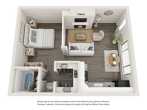 Floor plan One Bedroom A