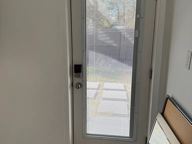 Entry from fenced in area