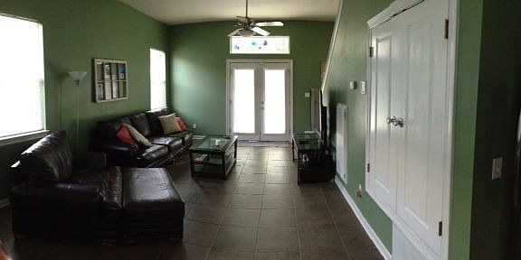 downstairs, looking into the living room area