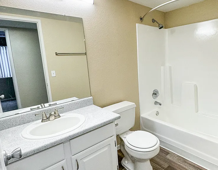 3 Bedroom Apartment: (first floor) 
- Guest bathroom - has additional linen closet behind door