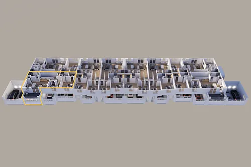 Floor plan Upper - Front View - 2 Stall