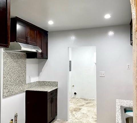 New cabinets, countertops and flooring.