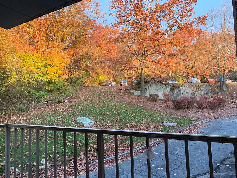 The view from the balcony is lovely in the fall.