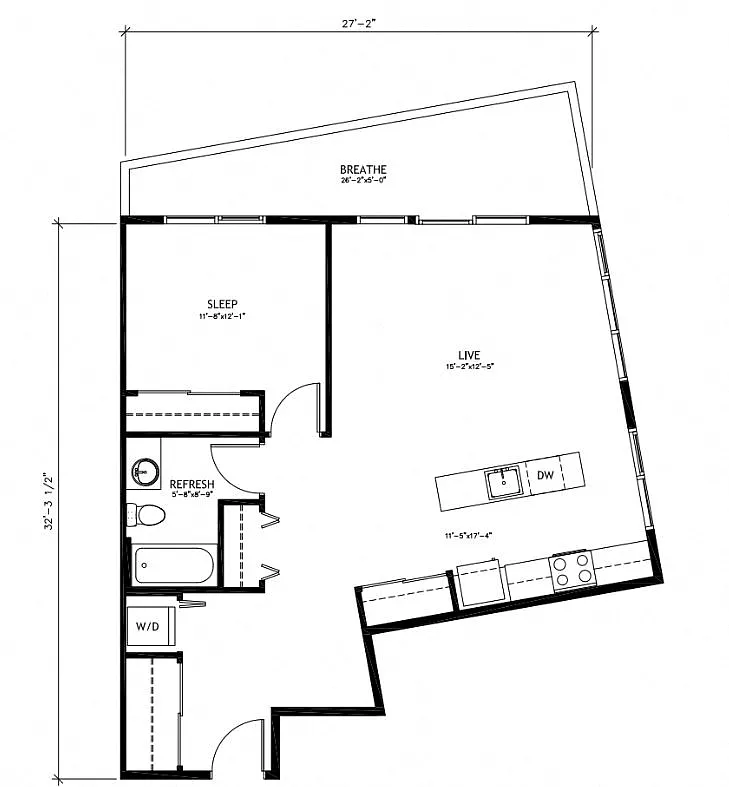 Floor plan 1X1 - B2