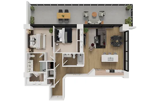 Floor plan 2 Bedroom Apartment