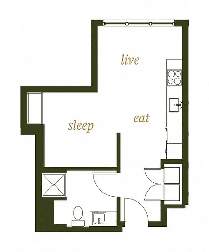 Floor plan One Bed F2
