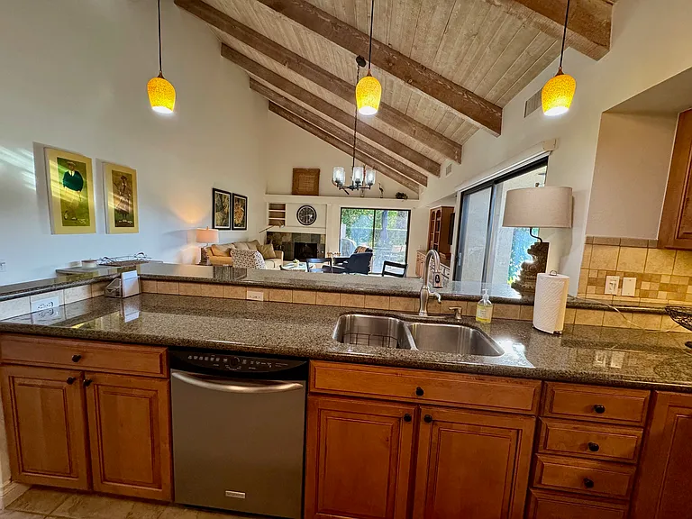 Looking into great room from kitchen.