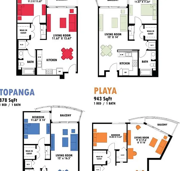 1 Bedroom Floor Plans!