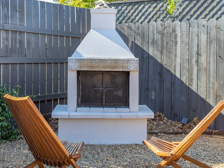 Wood burning fireplace
