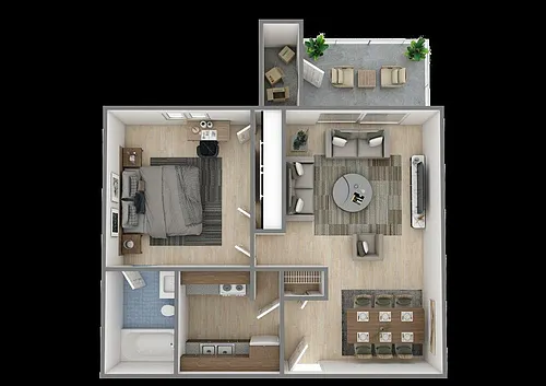 Floor plan 1 Bedroom, 1 Bathroom