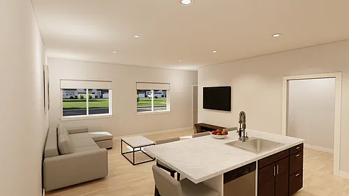Floor plan 2 Bed 2 Bath Lower and 2+ Car Attached Garage