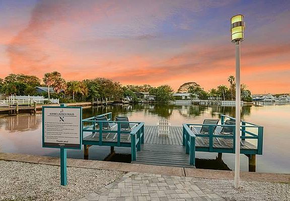 Apartment dock with kayak launch
