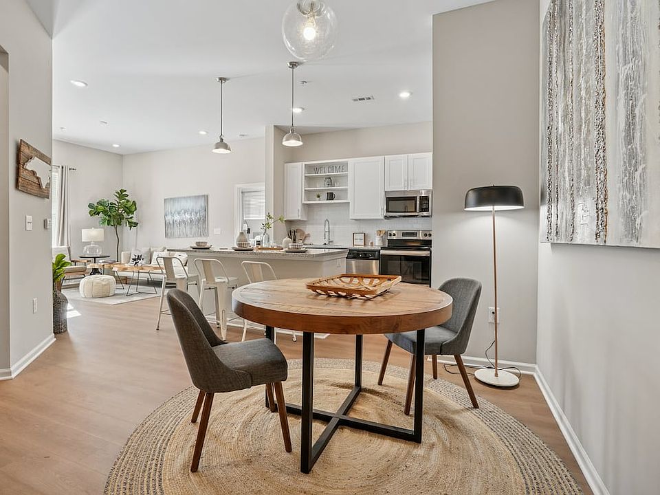 Dining area with hard surface flooring
