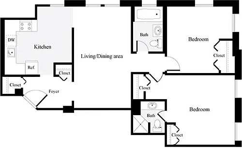 Floor plan 2 Bedrooms B