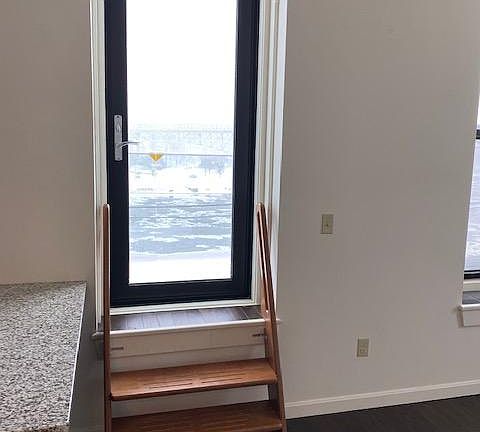 Door to deck overlooking Kennebec River