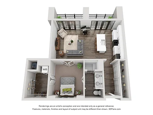 Floor plan 1x1 B - BTY