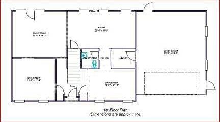 1st Floor Plan
						:
						Garage, Kitchen, Family Rm, Living Rm, Dining Rm, Laundry, 1/2 bath.