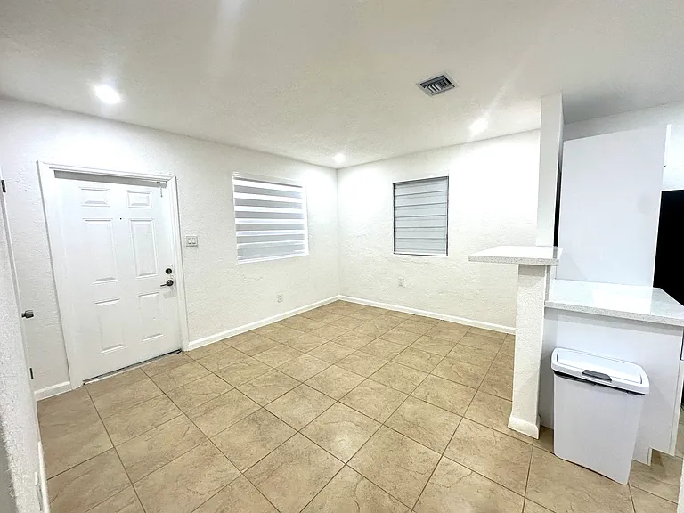 Living room with brand new zebra blinds