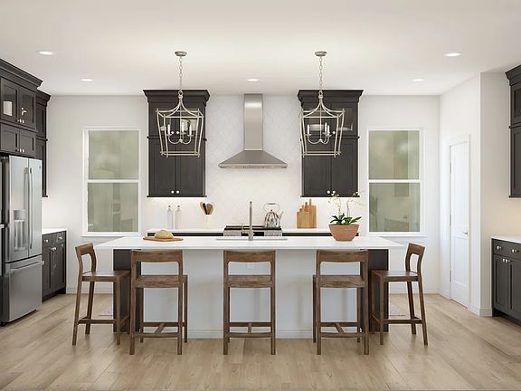 Kitchen with pendant lighting