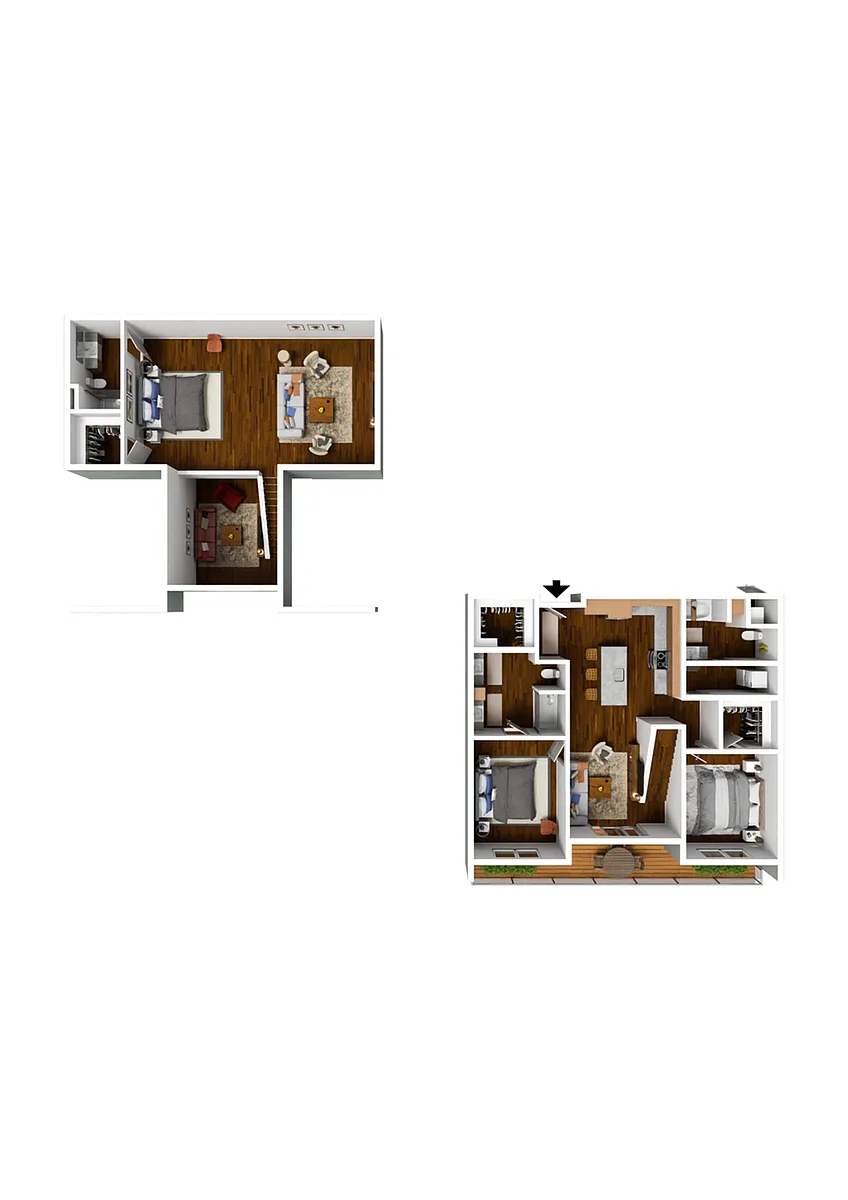 Floor plan 2 Bedroom Loft Premium