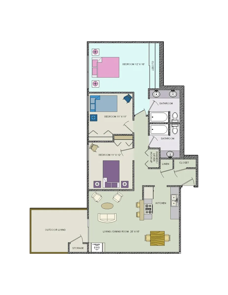 Floor plan Three Bedroom