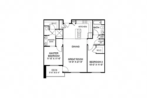 Floor plan 2 Bedroom 2D
