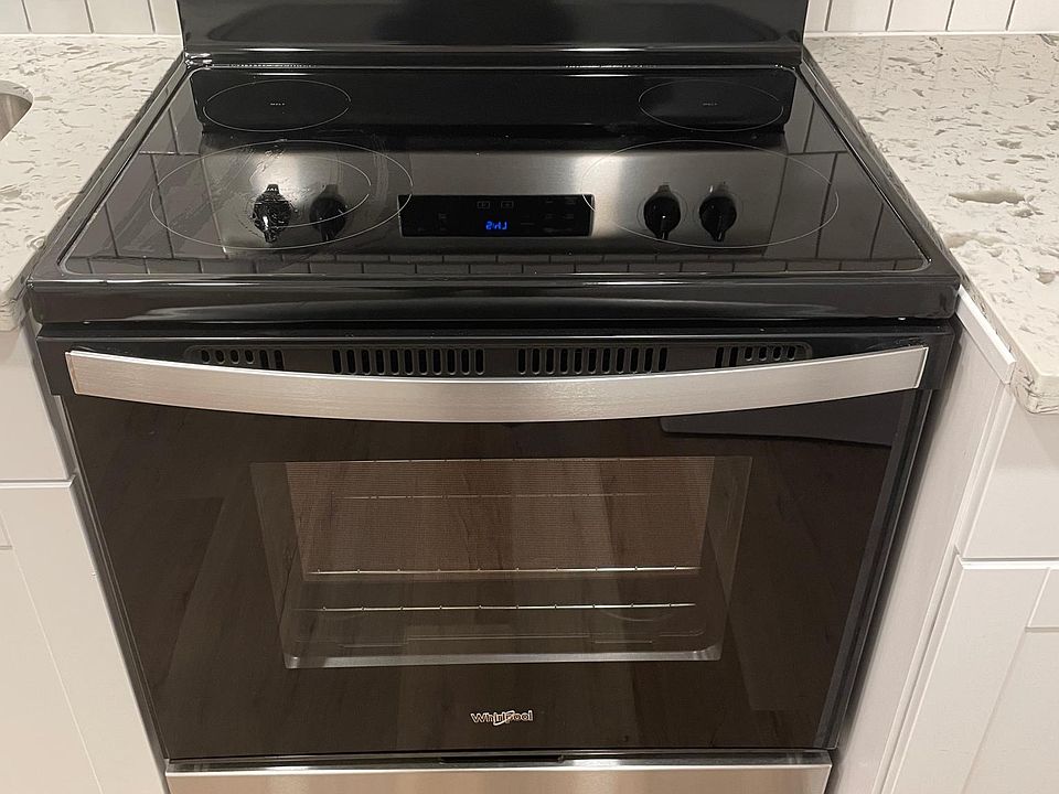 Electric flat top stainless steel range