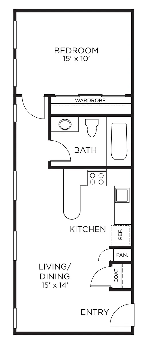 Floor plan A6 - 1X1